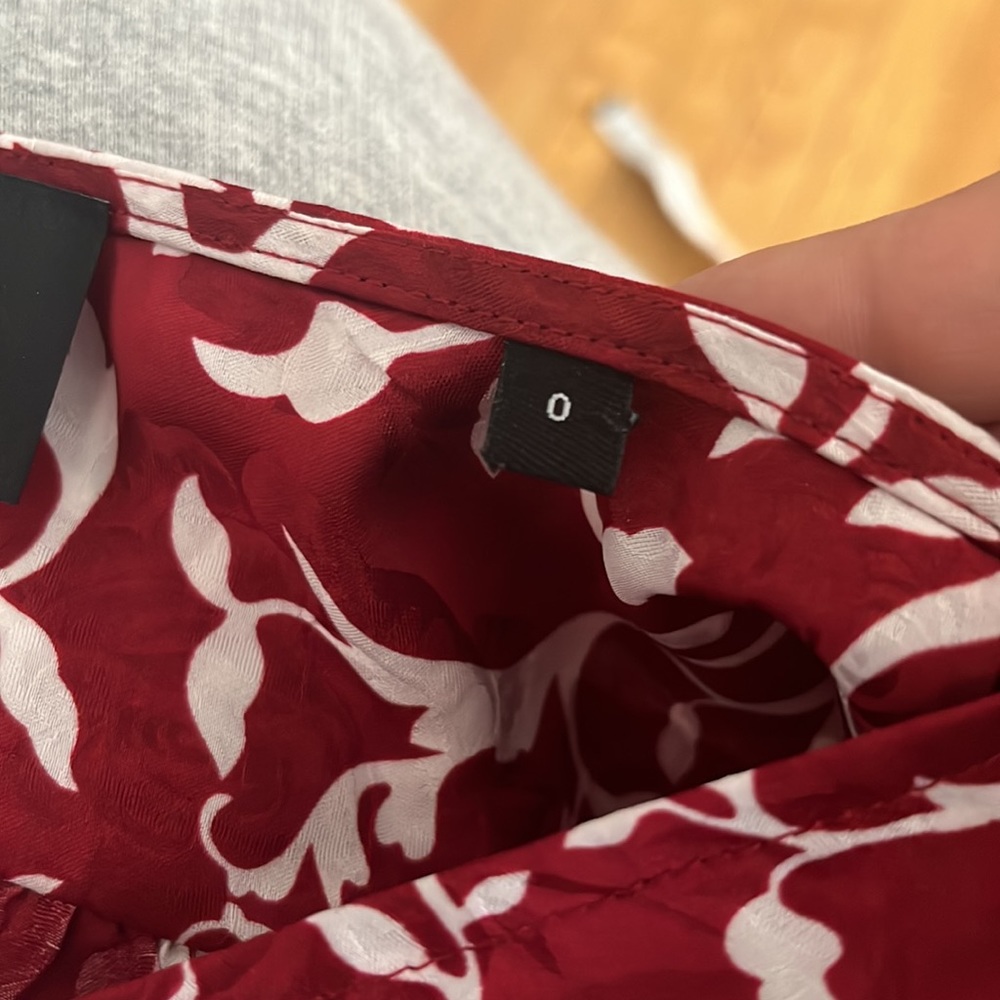 The Kooples Red and White Floral Print Puff-Sleeve Blouse - Picture 13 of 15